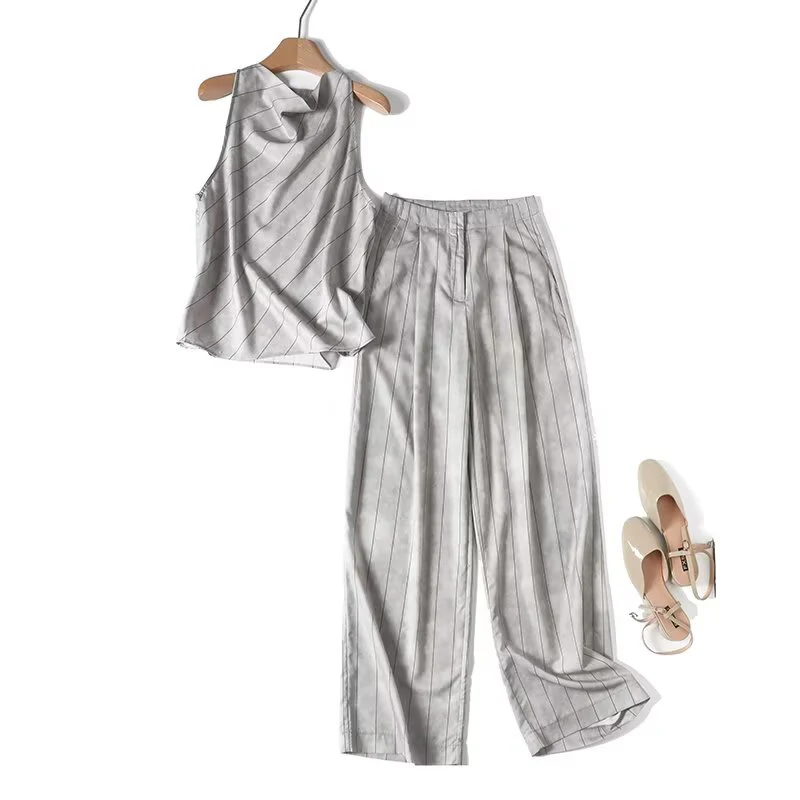 Women’s Striped Straight-Leg Summer Pants