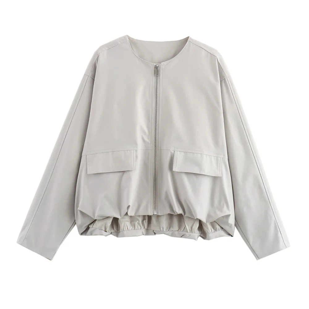 Autumn Women’s Tri-Color Flight Jacket - Image 4