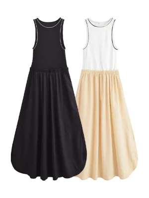 Women’s Slim Fit Patchwork Sleeveless Dress