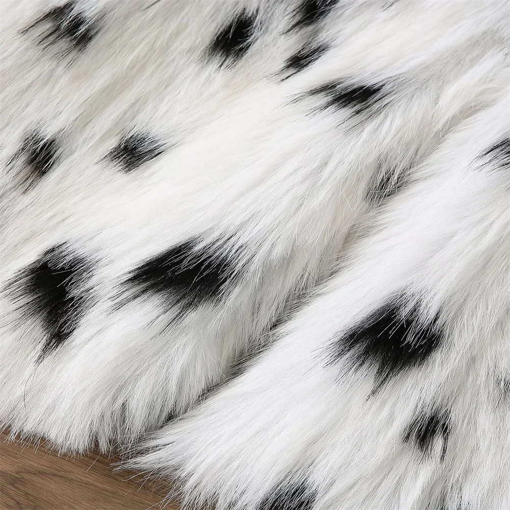 Women’s Autumn Black & White Faux Fur Jacket - Image 6