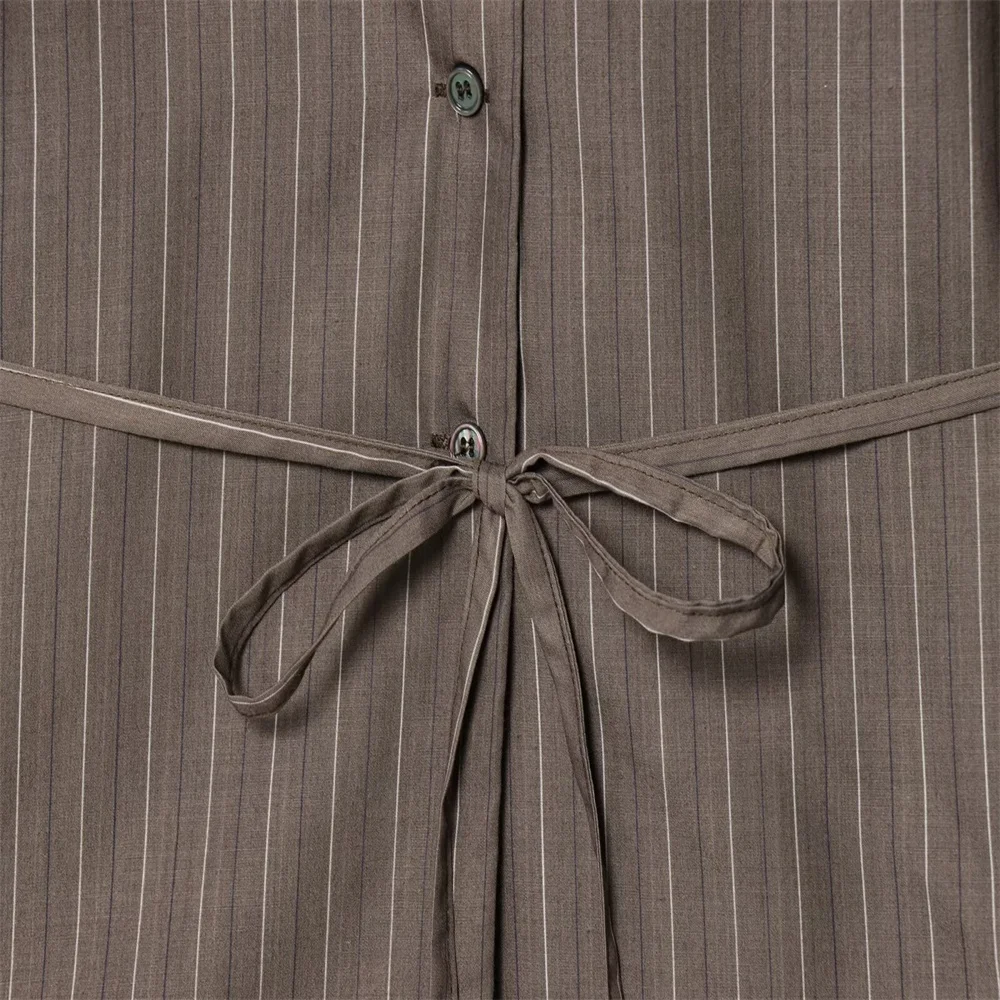 Autumn Women’s Striped Blazer & High-Waist Pants Set - Image 6