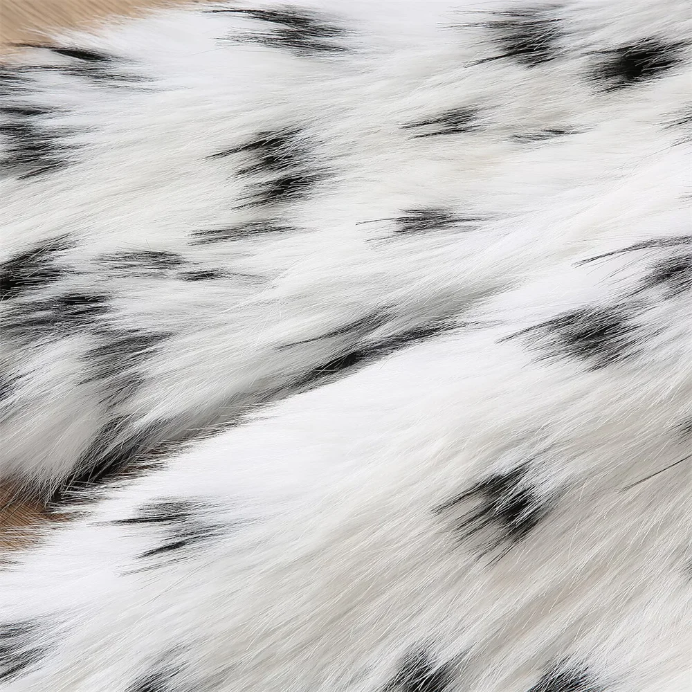 Women’s Autumn Black & White Faux Fur Jacket - Image 5