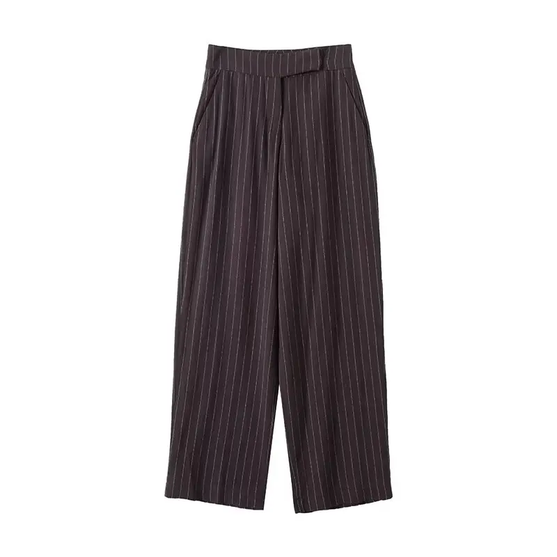 Women’s Striped Sleeveless Vest & Straight Pants Set - Image 4