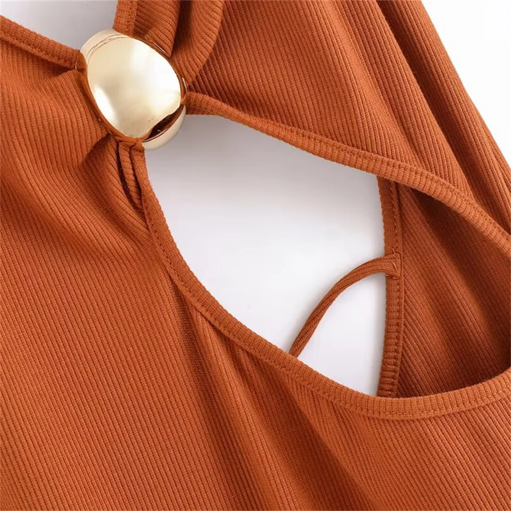 Women’s Hollow Knitted Backless Summer Dress - Image 5