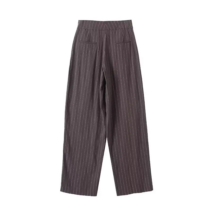 Women’s Striped Sleeveless Vest & Straight Pants Set - Image 5