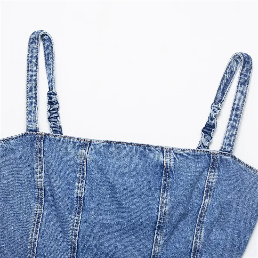 Women’s Denim Suspender Top - Image 3