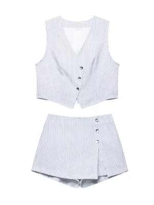 Women’s Casual Printed Vest & Skirt/Pants Set