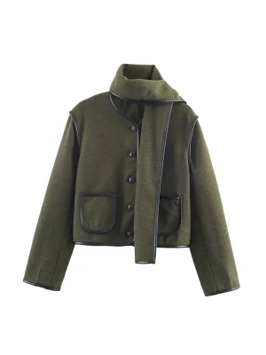 Autumn Winter Women’s Versatile Wool Wrap Jacket