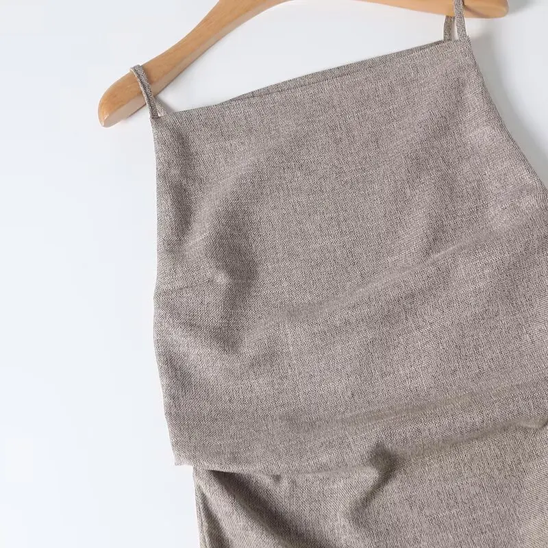 Women’s Elegant Draped Suspender Dress - Image 3