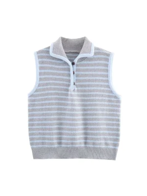 Women’s Autumn Striped Pullover Vest Top