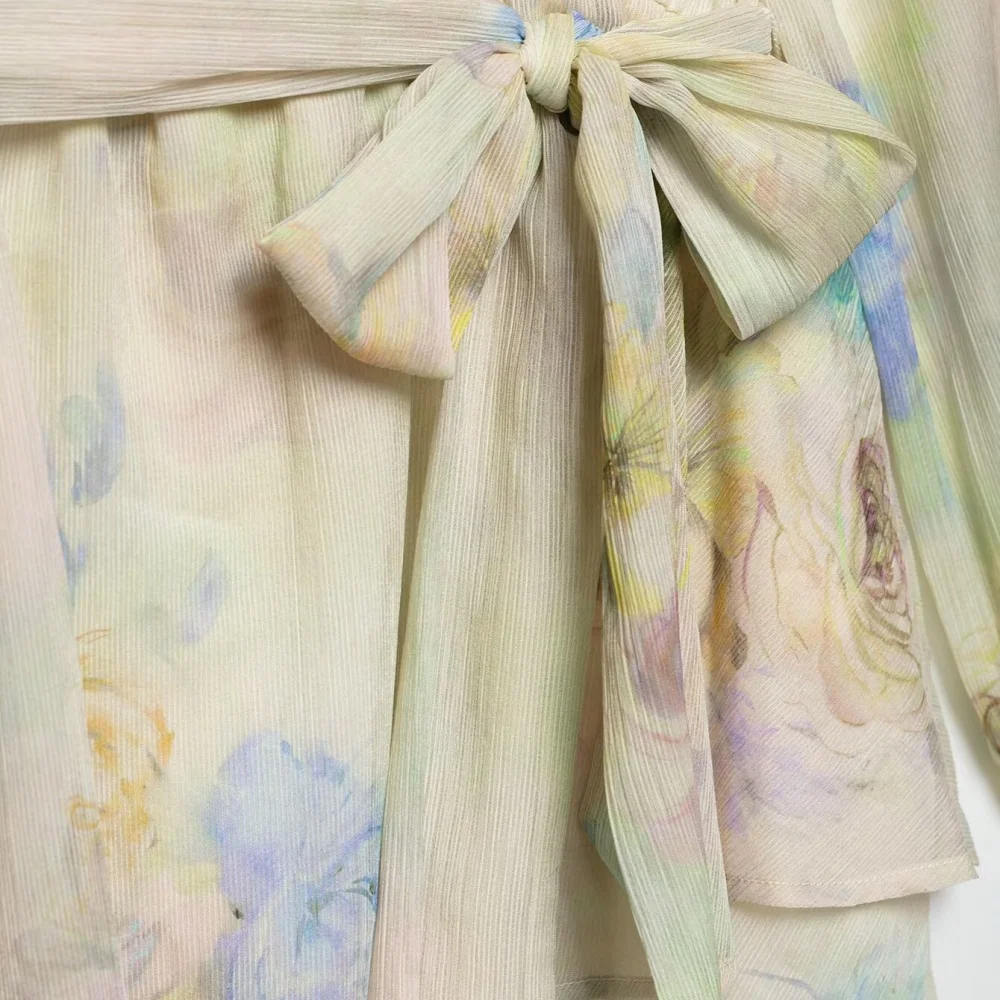 Crochet Hollow Layered Mini Dress - Image 4