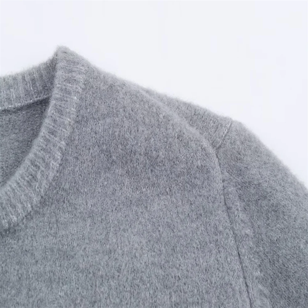 Women’s Autumn Ball Button Knit Coat - Image 3