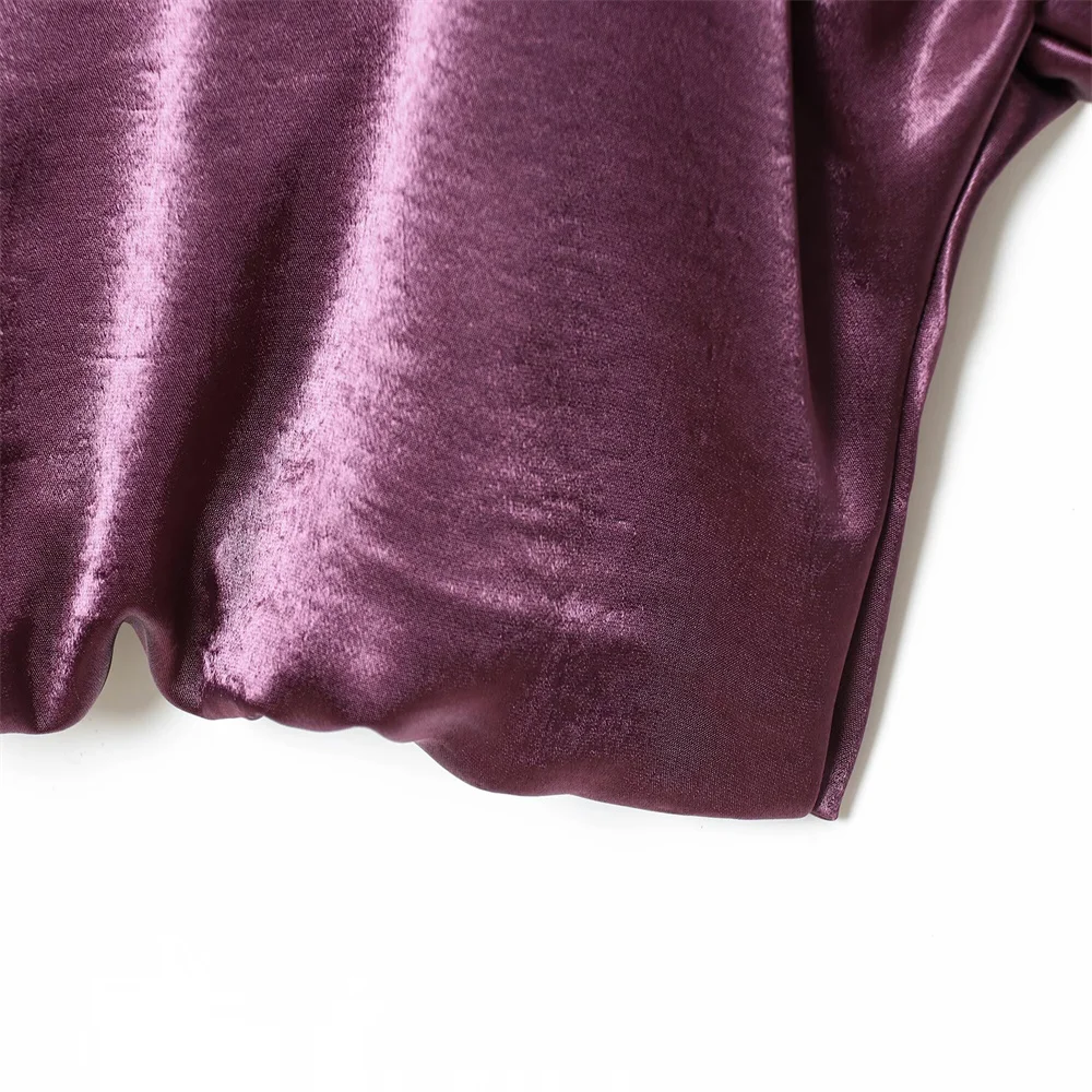 Women’s Autumn Silk-Texture Top & High-Waist Pants Set - Image 6