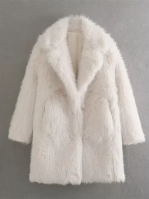 Autumn Faux Fur Pocket Detail Coat