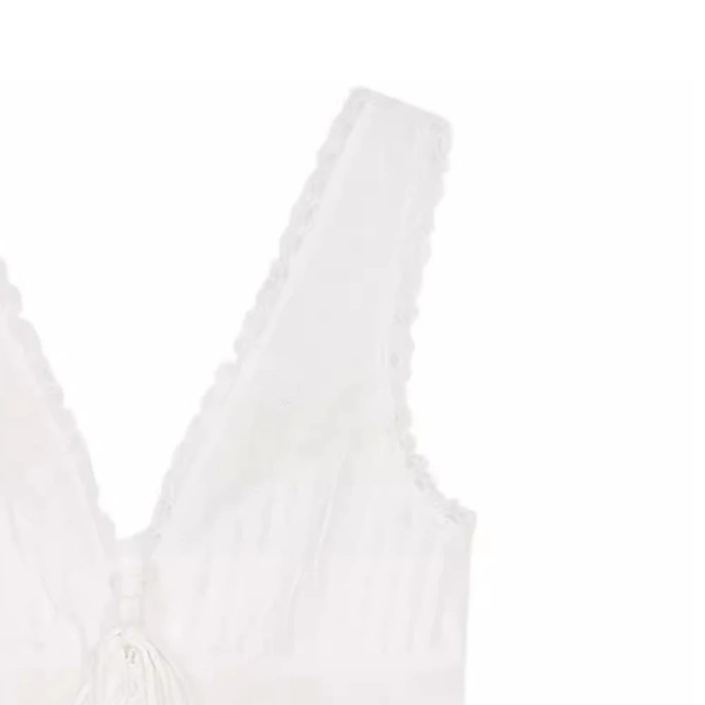 Women’s Fashion Bow Strap Sheer V-Neck Tank Top - Image 4