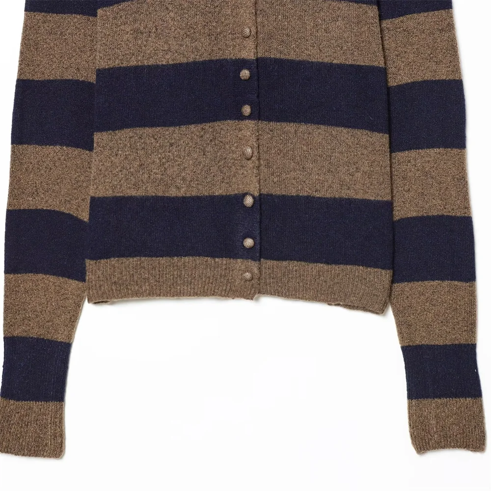 Women’s College Style Striped Knit Sweater - Image 6