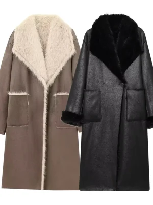 Loose Fit Women’s Long Sleeve Coat