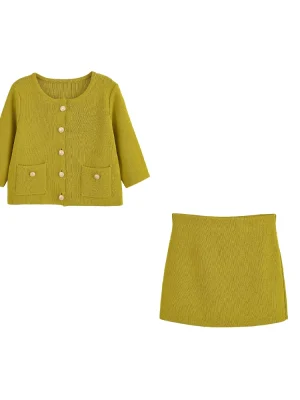 Knitted Jacket & Skirt Set