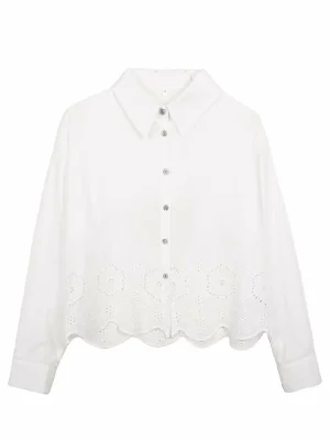 Summer Fashion Long Sleeve Embroidered Shirt