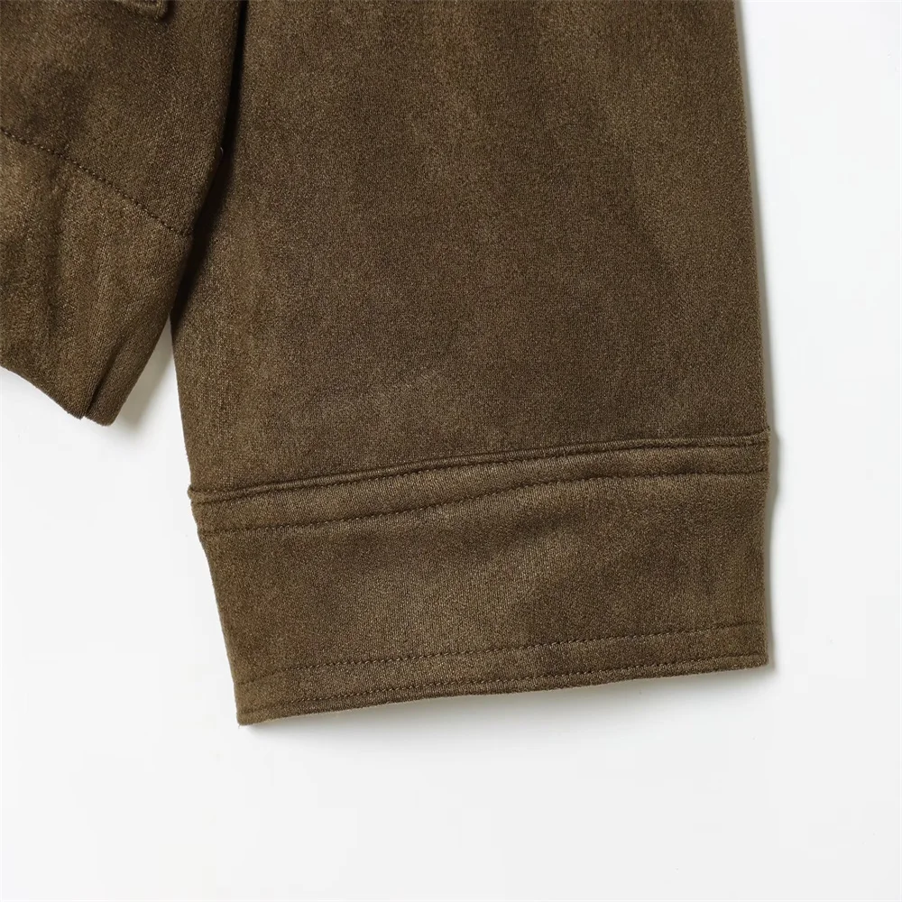 Autumn Women’s Loose Suede Effect Coat - Image 4