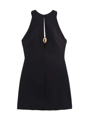 Women’s Gold-Inlaid Mini Dress