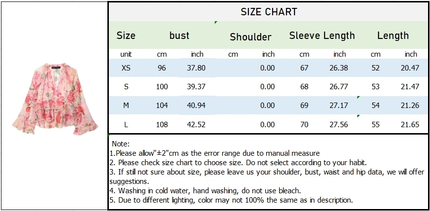 Women’s Printed V-Neck Loose Top - Image 7