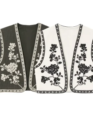 omen’s Embroidered Sleeveless Tank Top