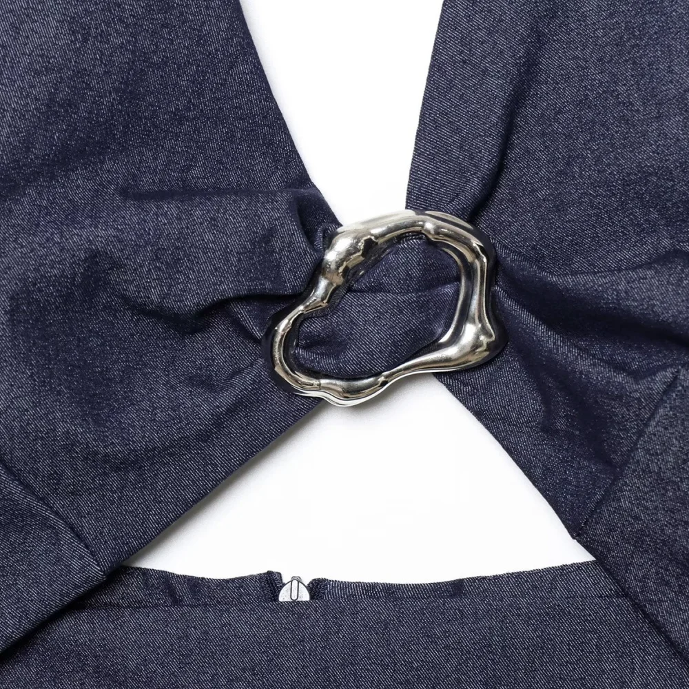 Sleeveless Halter Slim Midi Dress - Image 4