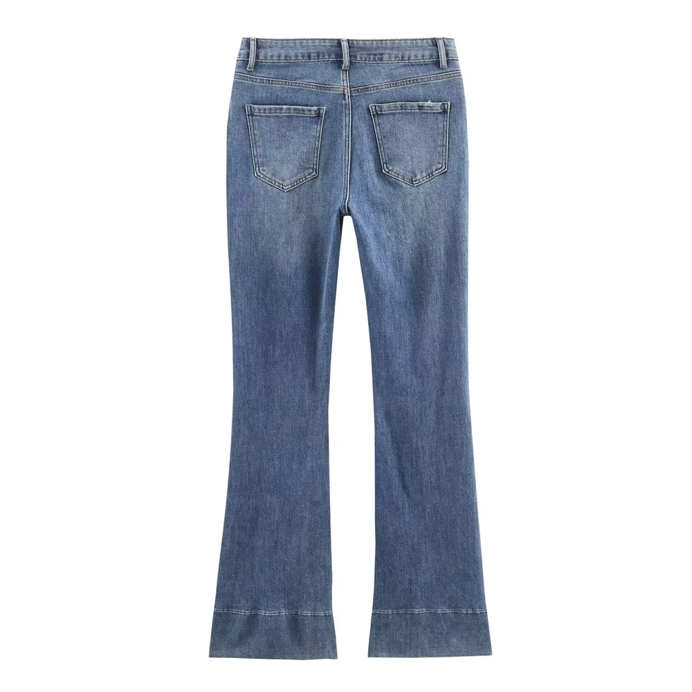 Women’s Mid-Waist A-Line Flared Jeans - Image 2