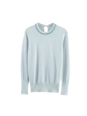 Women’s Autumn Versatile Jewelry Knit Shirt