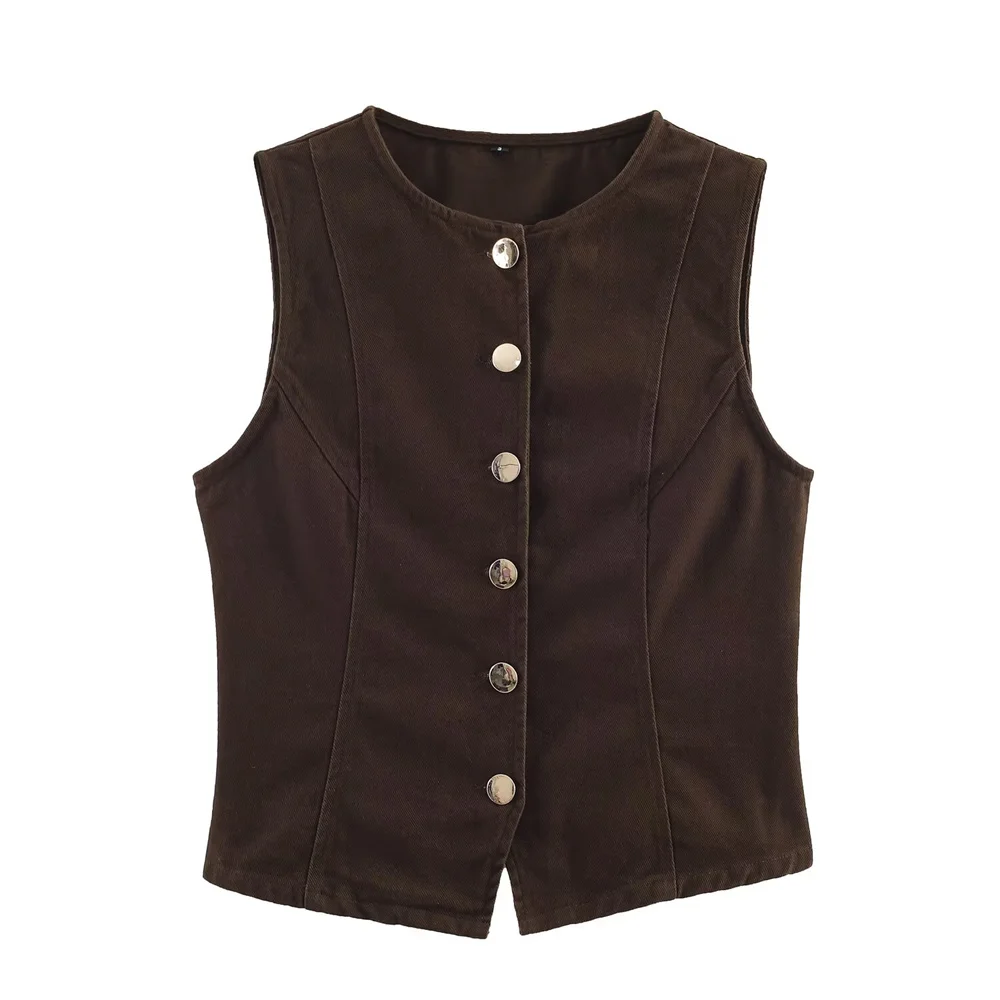 Women’s Autumn Denim Vest & Belted Pants Set - Image 2