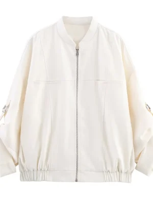 Women’s Linen Blend Zipper Jacket