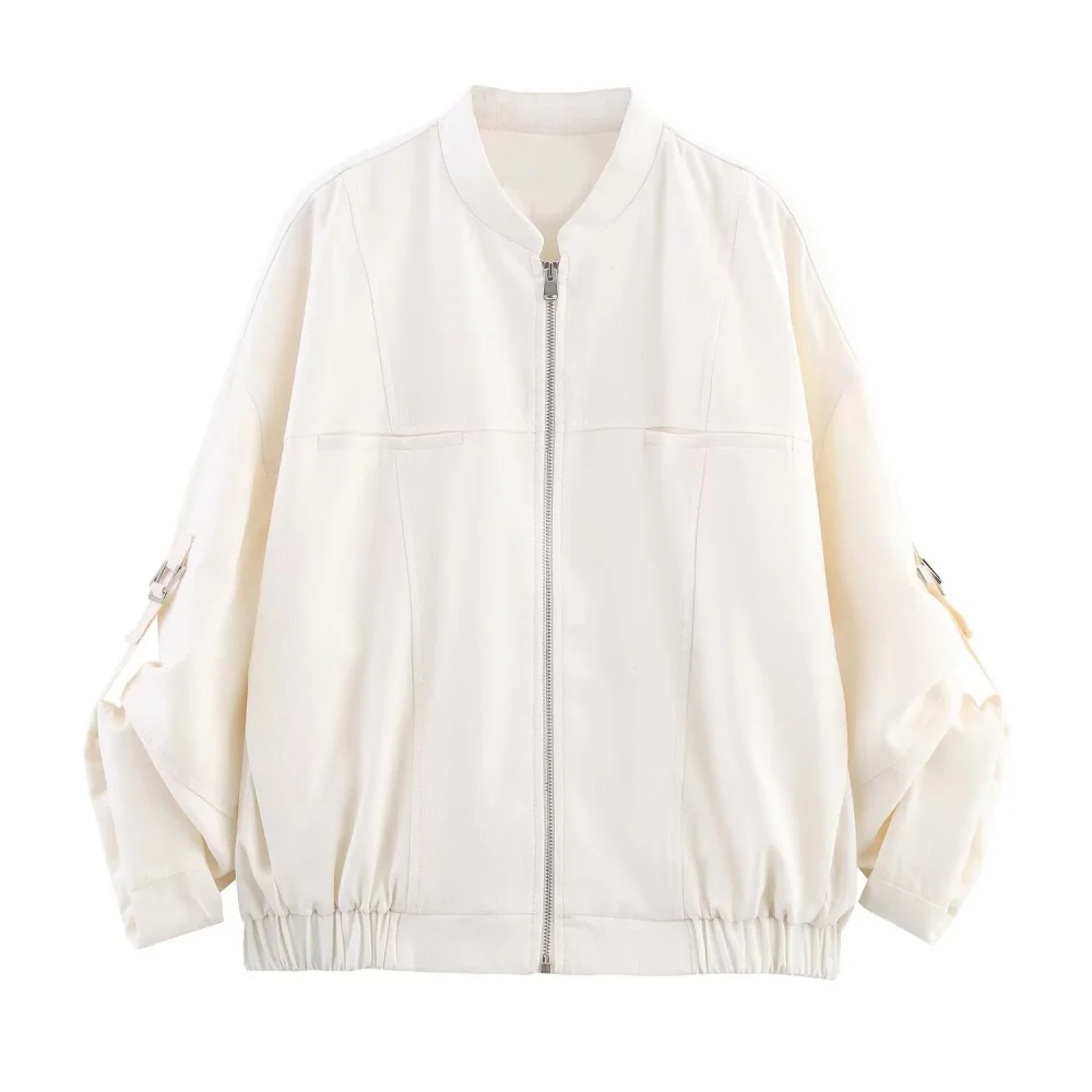 Women’s Linen Blend Zipper Jacket