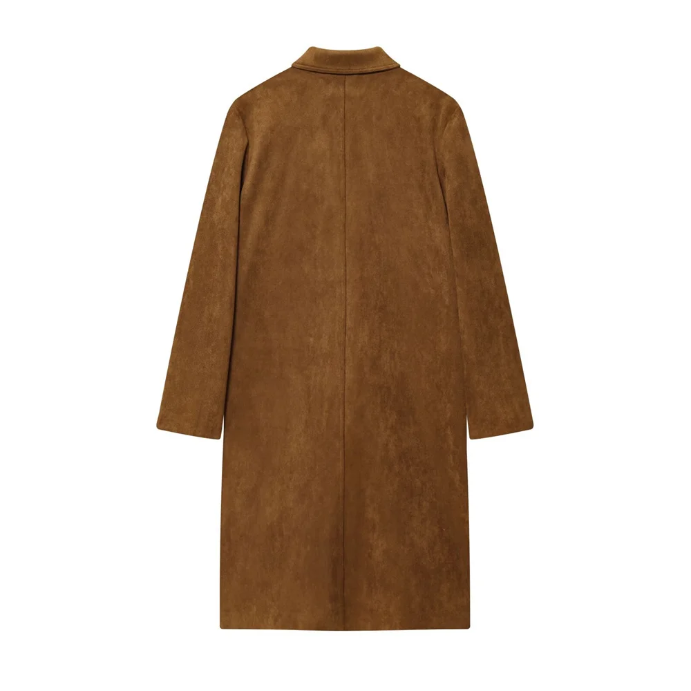 Women’s Autumn Suede Effect Lapel Jacket - Image 2