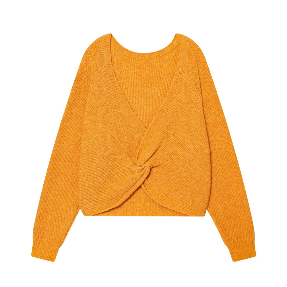 Loose Fit Long Sleeve Knit Sweater - Image 2