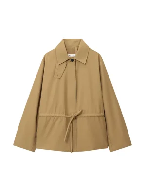 Women’s Autumn Adjustable Waist Short-Sleeve Parka