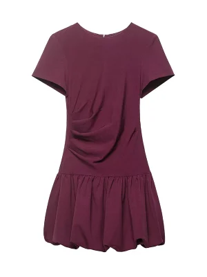 Women’s Balloon-Shaped O-Neck Mini Dress