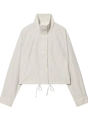 Women’s Plaid Stand Collar Loose Coat