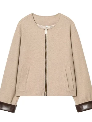 Women’s Vintage O-Neck Long Sleeve Coat