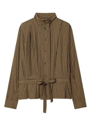 Women’s Plaid Bow Detail Long Sleeve Shirt