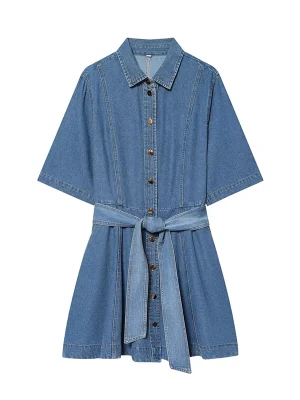 Women’s Denim Belted Short Dress