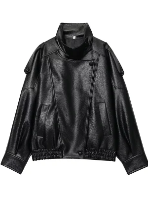 Autumn Winter 2025 Women’s Faux Leather Streetwear Jacket