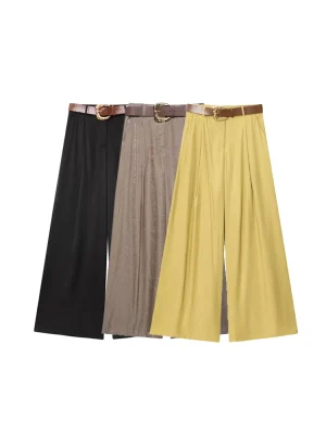 High Waist Wide Leg Trousers