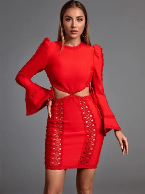Elegant Sexy Bandage Bodycon Party Dress