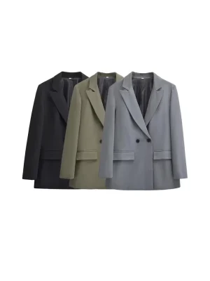 Chic Double-Breasted Office Blazer
