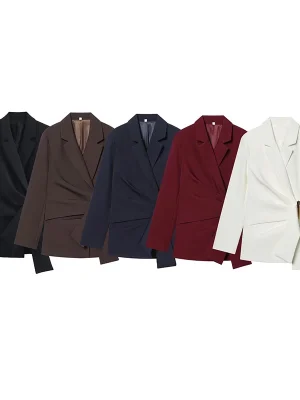 Women’s Buckle Detail Long Sleeve Blazer