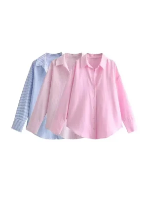 Women’s Loose Asymmetric Button-Front Shirt