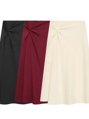 Women’s Vintage High Waist Midi Skirt