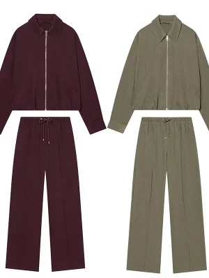 Women’s Lace-Up High-Waist Wide-Leg 2-Piece Set