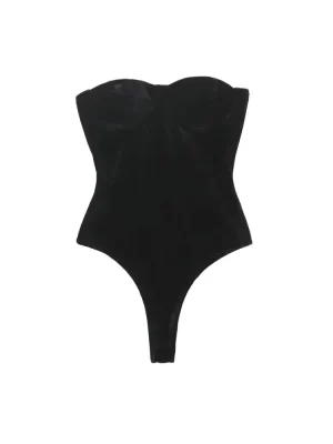 Sexy Strapless Velvet Playsuit for Women